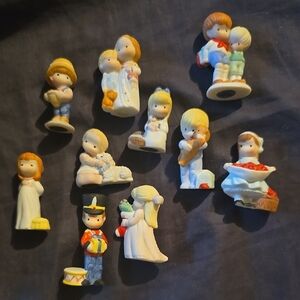 White and Blue Doll Figurine Set